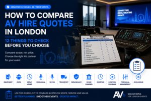 How to compare AV hire quotes in London: 12 things to check before you choose