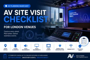 AV site visit checklist for London venues: What event planners need to check